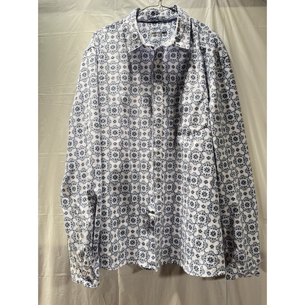 APT.9 Shirt Mens XXL Slim Fit Premier Flex Performance Untucked Geometric Long